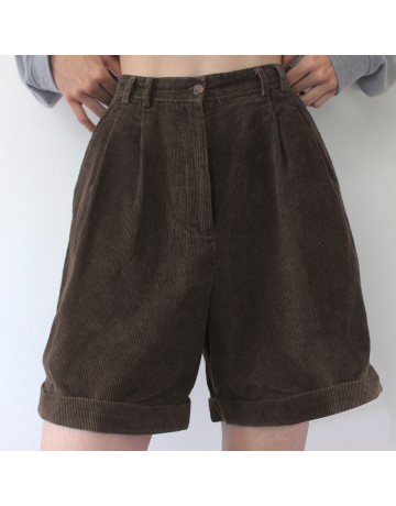 Summer Dark Color Retro Corduroy Shorts